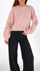 Pull manica inserto pizzo Kiki