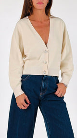 Cardigan bottoni gioiello Vic.