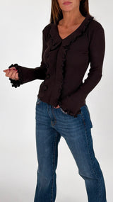 Maglia costina rouches piping H.