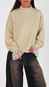 Felpa rifiniture pizzo H.