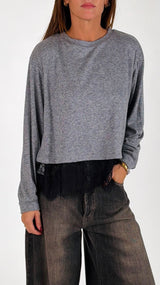 Maglia scatolina balza pizzo H.