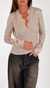 Maglia V+pizzo H.