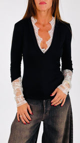 Maglia V+pizzo H.