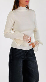 Maglia costa larga calla pizzo H.