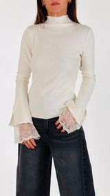 Maglia costa larga calla pizzo H.