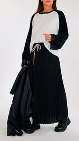 T-shirt bicolor bordo pizzo T.