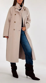 Cappotto doppiopetto collo in piedi Vic.