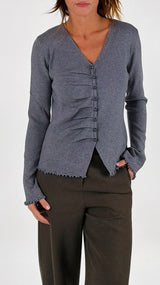 Maglia costina pieghe H.