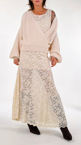 Abito lungo pizzo spicchi