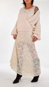 Abito lungo pizzo spicchi