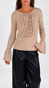 Maglia costina rouches manica calla H.