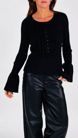 Maglia costina rouches manica calla H.
