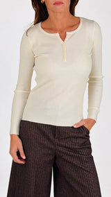 Maglia costina serafino Twin