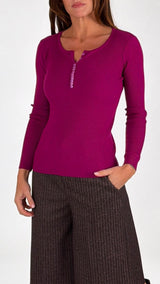 Maglia costina serafino Twin