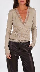 Cardiganino incrociato pizzo H.